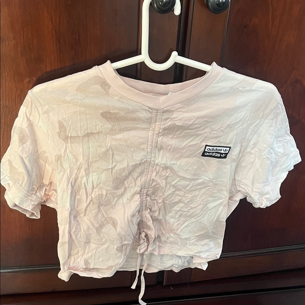 Adidas Light Pink Cropped Tee